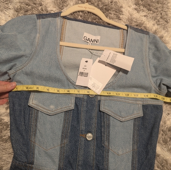 Ganni Denim Cutline Bleach Minidress - Picture 10 of 12